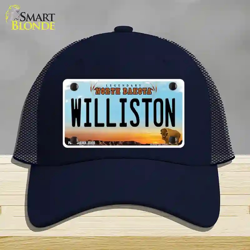 HAT16-MLP-10708 Williston North Dakota Novelty License Plate Hat, Mesh - Navy