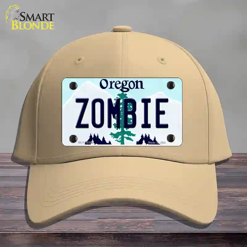 HAT22-MLP-10366 Zombie Oregon Novelty License Plate Hat, Cotton - Khaki