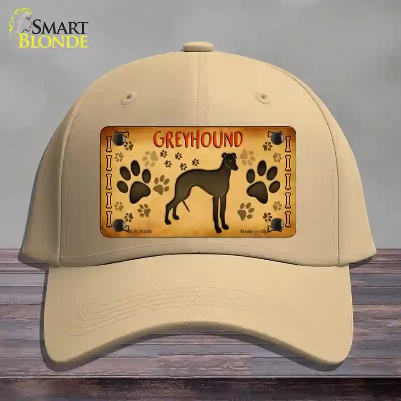 HAT22-MLP-10448 Greyhound Novelty License Plate Hat, Cotton - Khaki