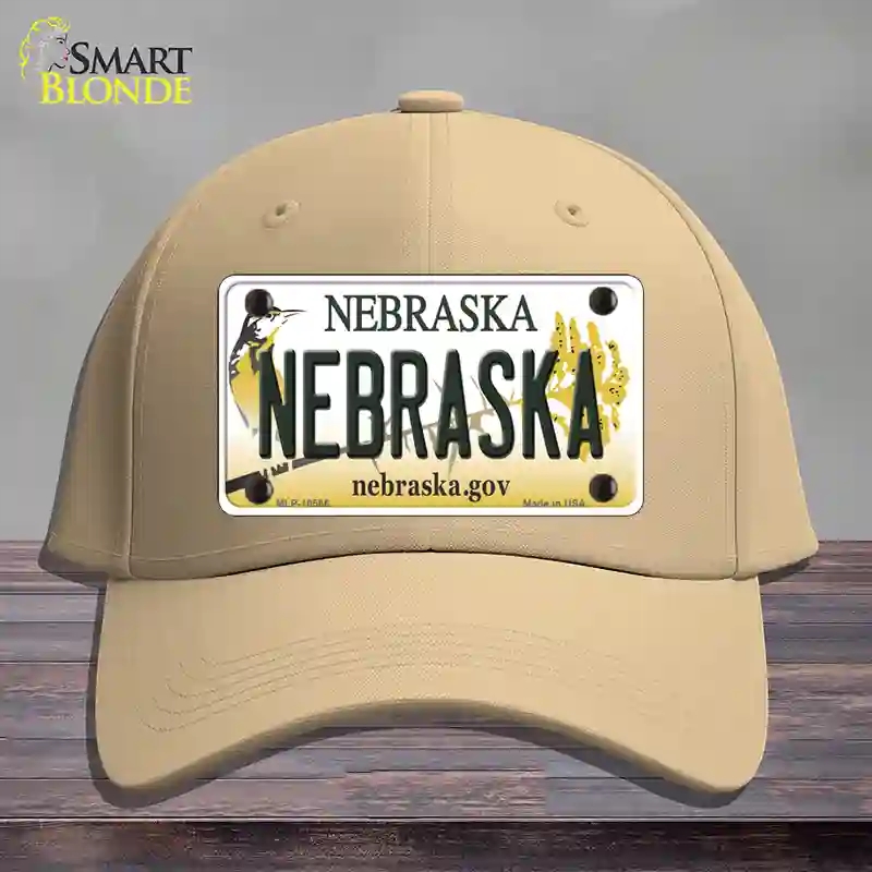 HAT22-MLP-10566 Nebraska Gov Novelty License Plate Hat, Cotton - Khaki
