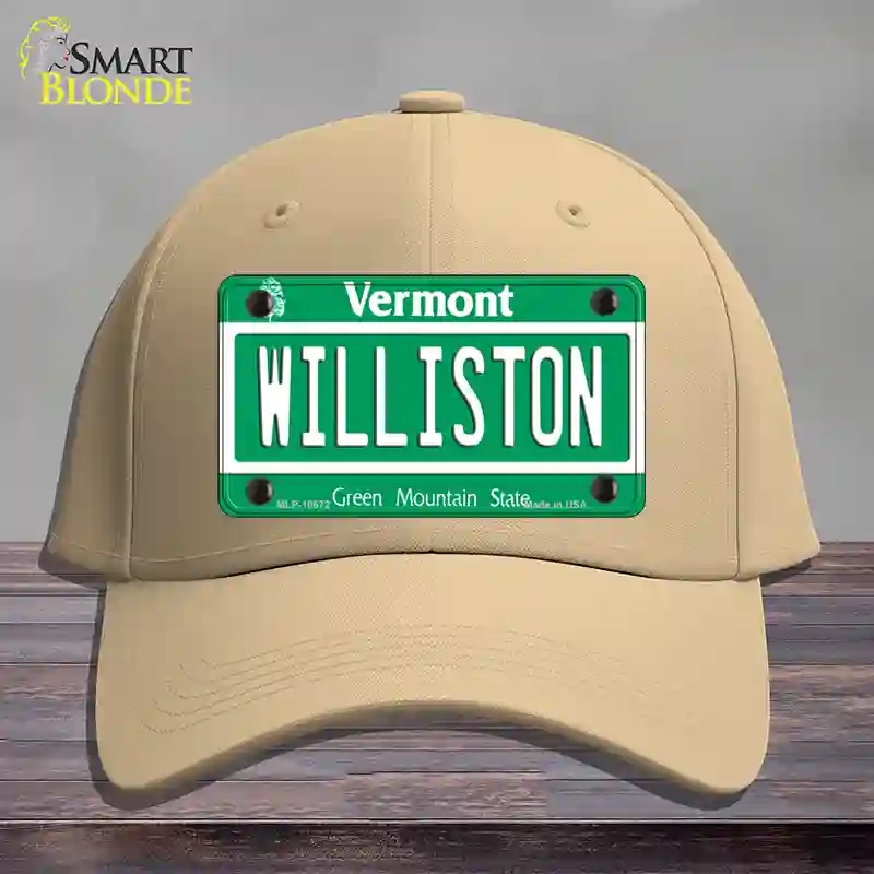 HAT22-MLP-10672 Williston Vermont Novelty License Plate Hat, Cotton - Khaki