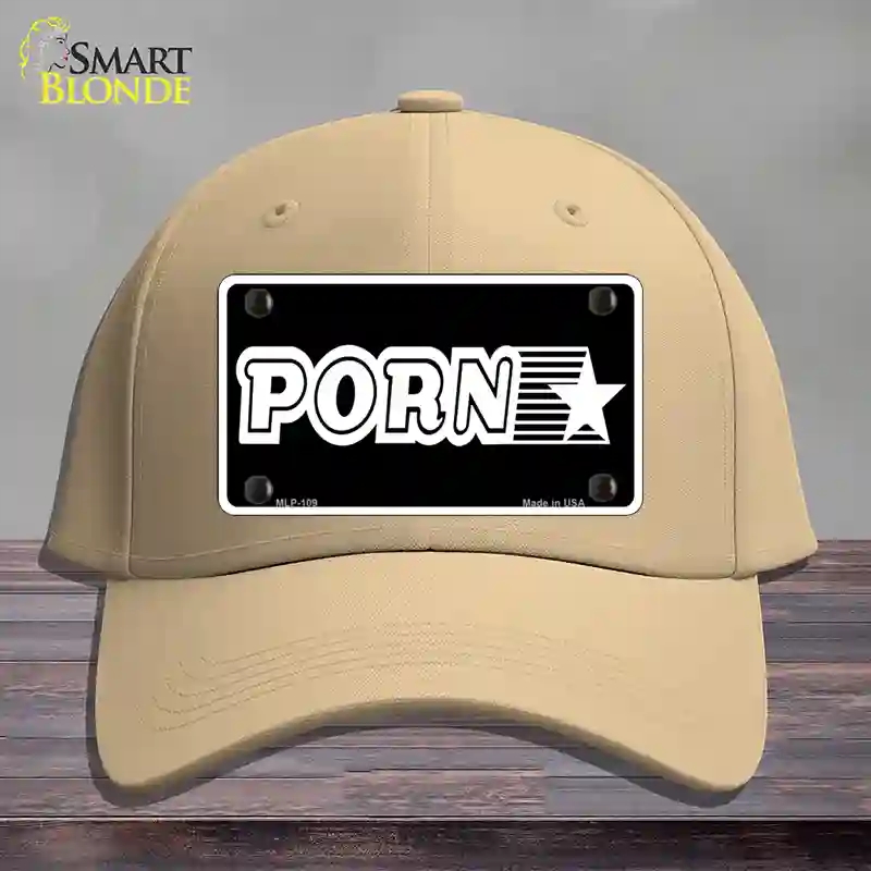 HAT22-MLP-109 Porn Star Novelty License Plate Hat, Cotton - Khaki