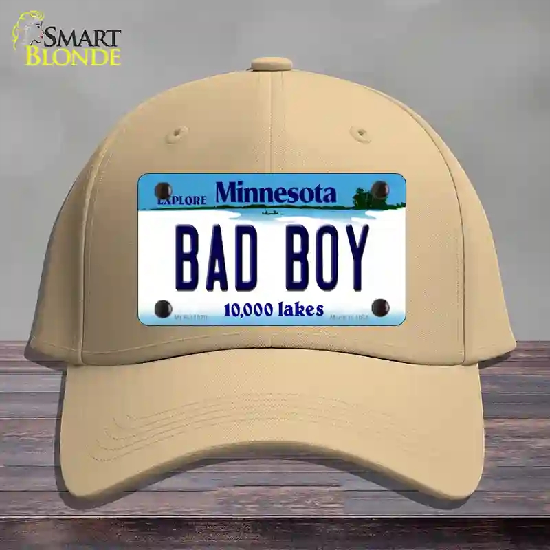 HAT22-MLP-11078 Bad Boy Minnesota State Novelty License Plate Hat, Cotton - Khaki