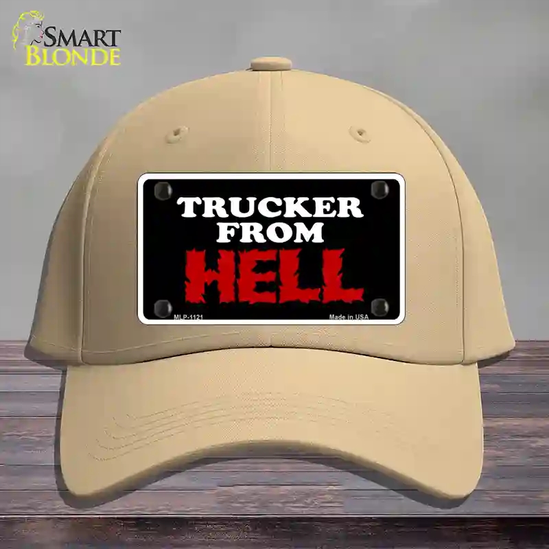 HAT22-MLP-1121 Mesh From Hell Novelty License Plate Hat, Cotton - Khaki