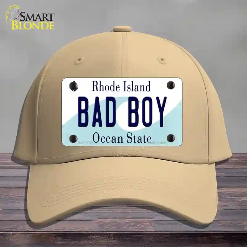 HAT22-MLP-11219 Bad Boy Rhode Island State Novelty License Plate Hat, Cotton - Khaki