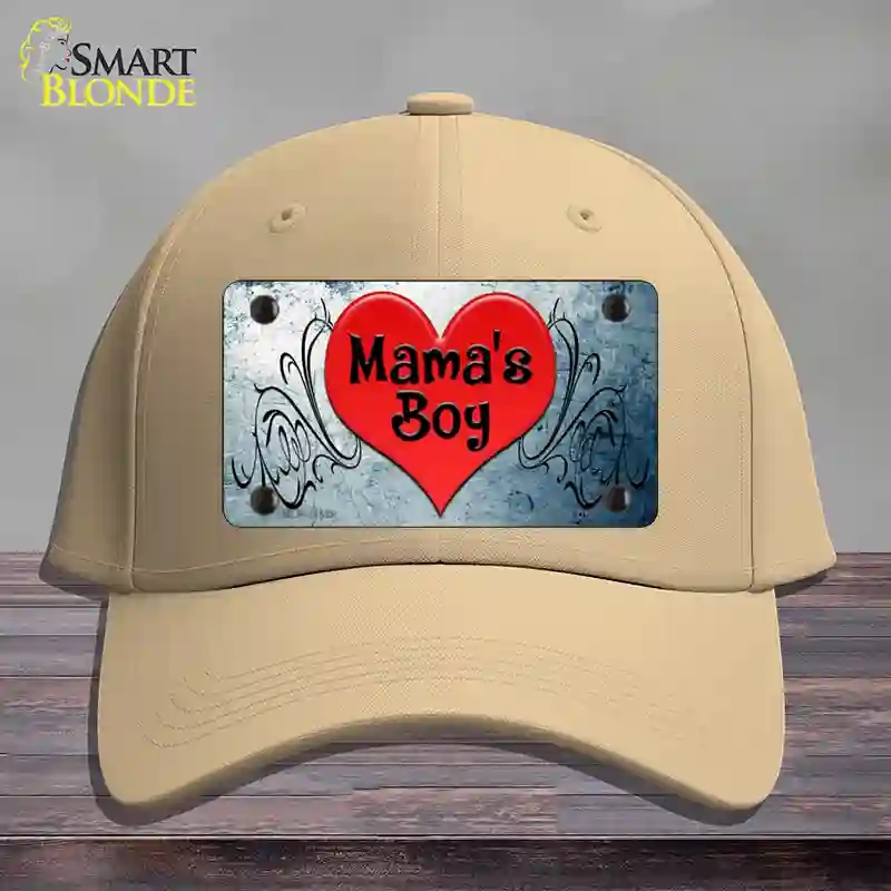 HAT22-MLP-11538 Mamas Boy Novelty License Plate Hat, Cotton - Khaki