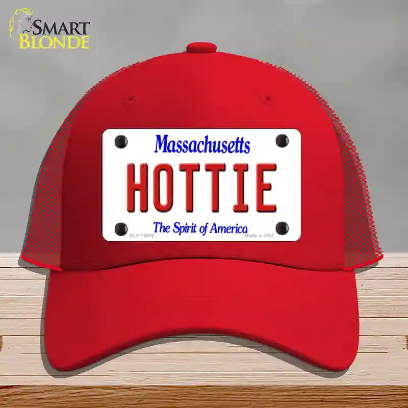 HAT17-MLP-10996 Hottie Massachusetts Novelty License Plate Hat, Mesh - Red