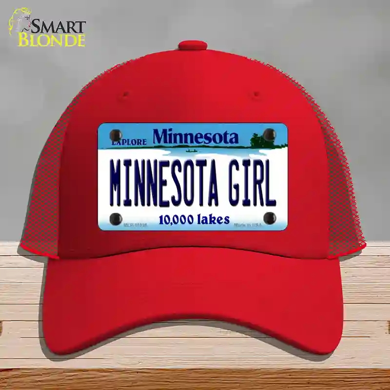 HAT17-MLP-11036 Minnesota Girl Novelty License Plate Hat, Mesh - Red