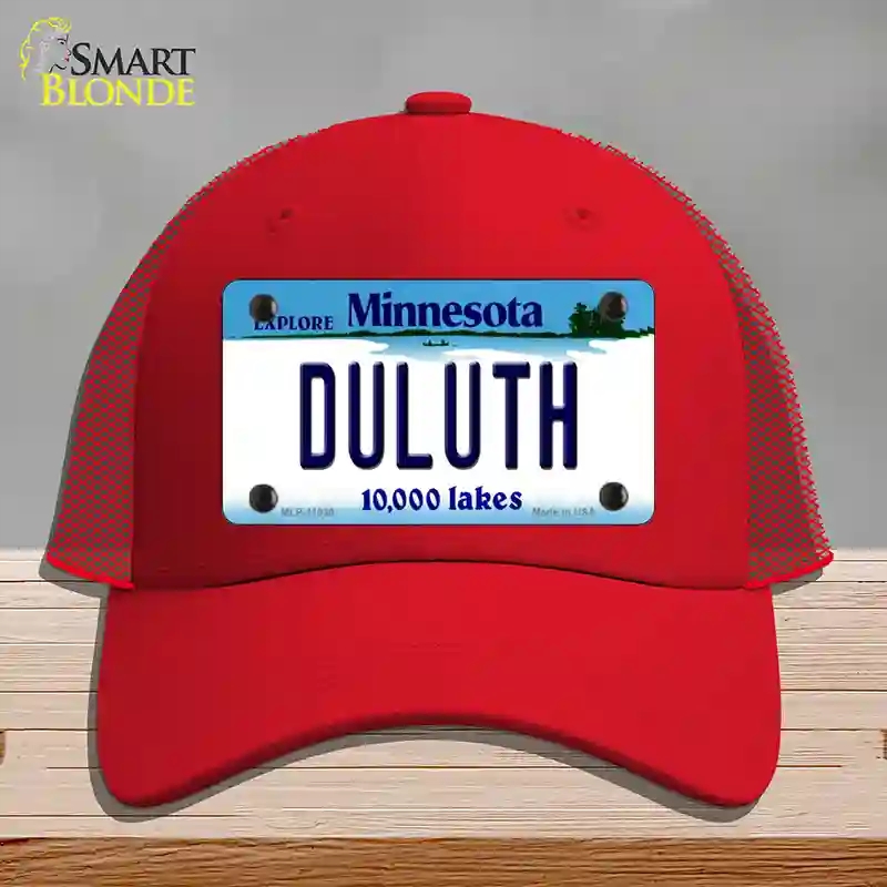 HAT17-MLP-11039 Duluth Minnesota State Novelty License Plate Hat, Mesh - Red