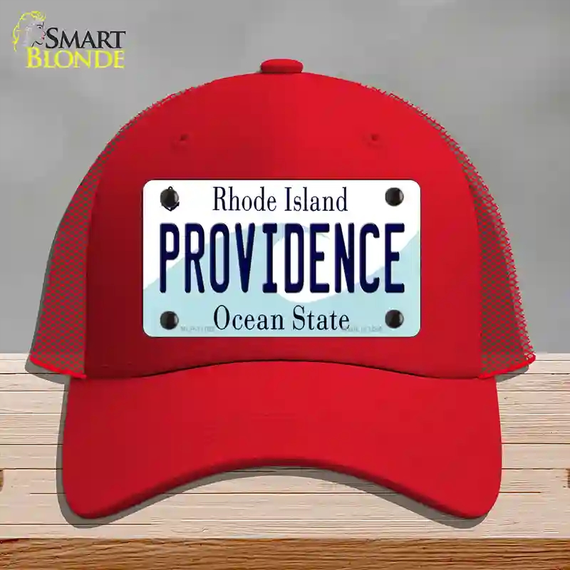 HAT17-MLP-11182 Providence Rhode Island State Novelty License Plate Hat, Mesh - Red