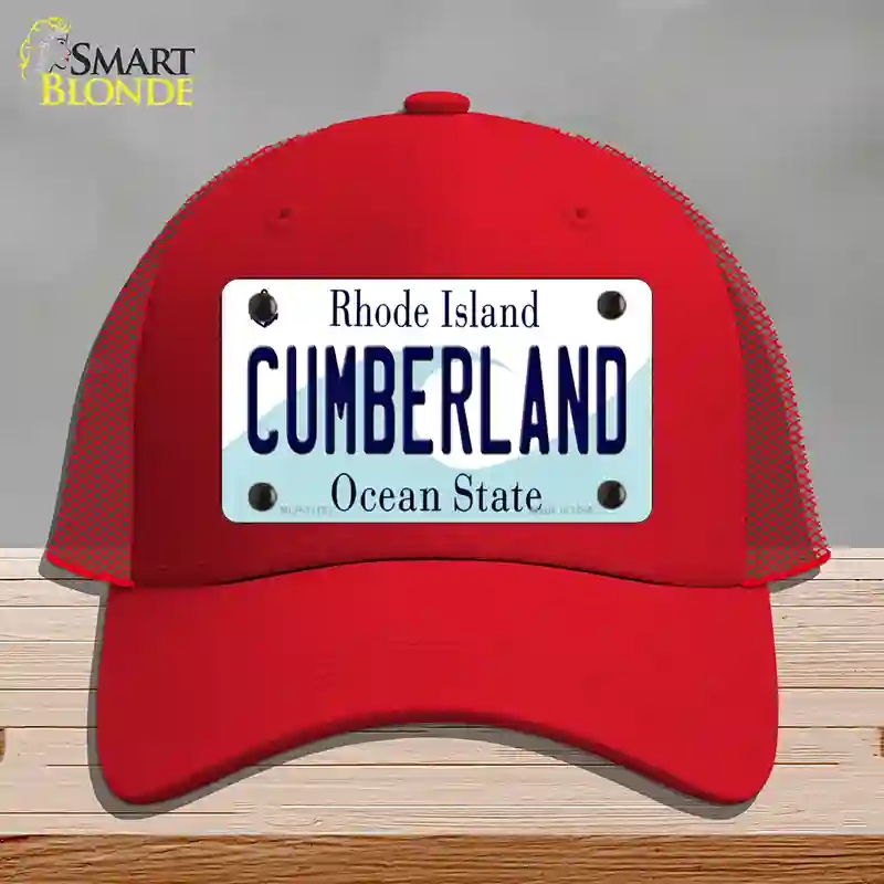 HAT17-MLP-11191 Cumberland Rhode Island State Novelty License Plate Hat, Mesh - Red