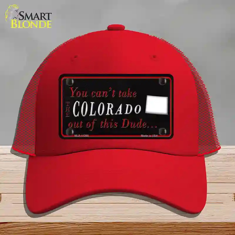 HAT17-MLP-11260 Colorado Dude Novelty License Plate Hat, Mesh - Red