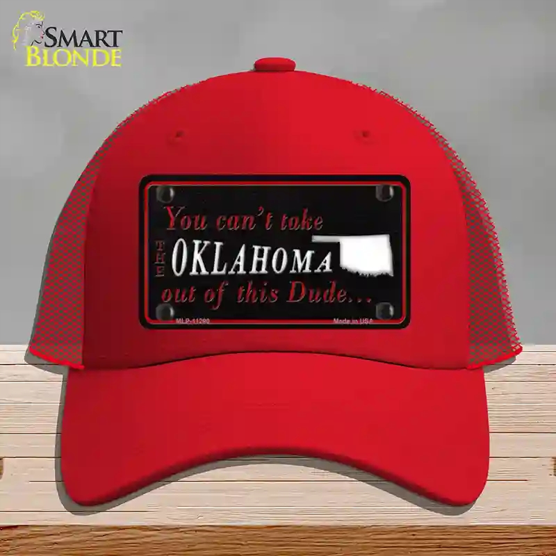 HAT17-MLP-11290 Oklahoma Dude Novelty License Plate Hat, Mesh - Red