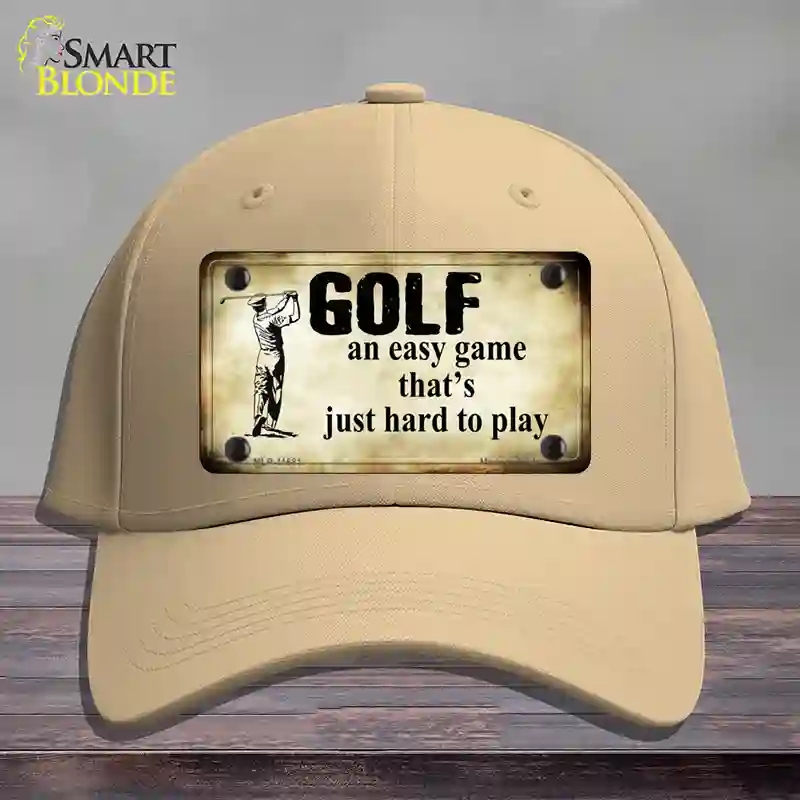 HAT22-MLP-11681 Golf An Easy Game Novelty License Plate Hat, Cotton - Khaki