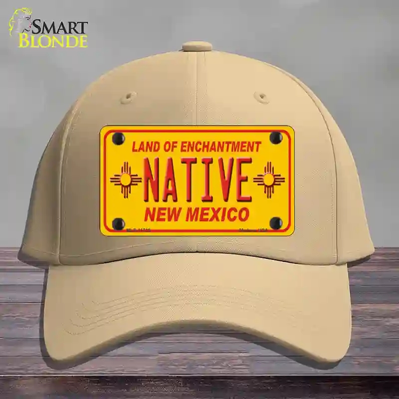 HAT22-MLP-11735 Native   Mexico Yellow State Novelty License Plate Hat, Cotton - Khaki