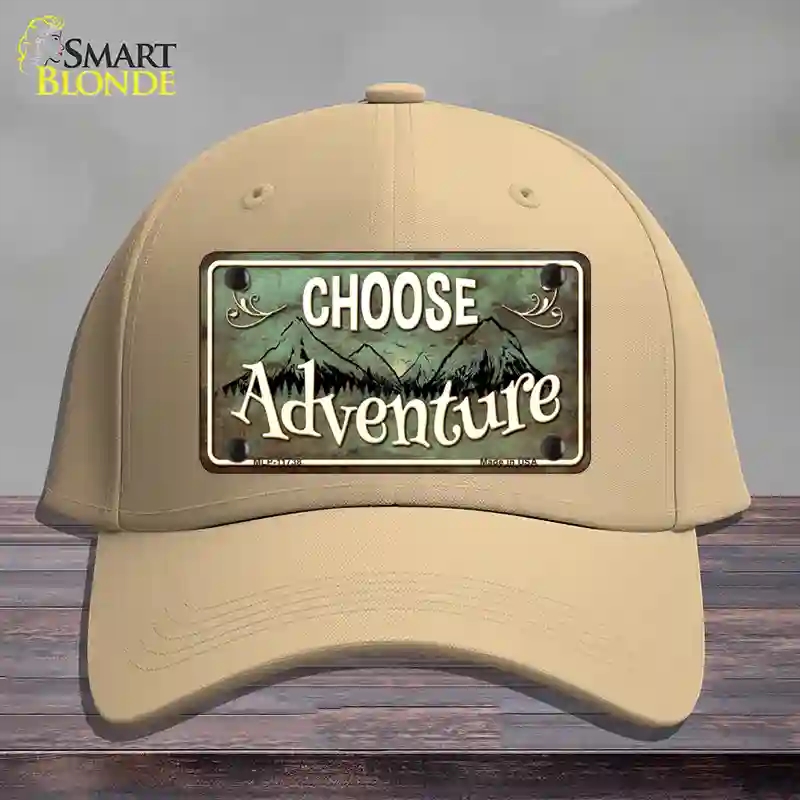 HAT22-MLP-11738 Choose Adventure Novelty License Plate Hat, Cotton - Khaki