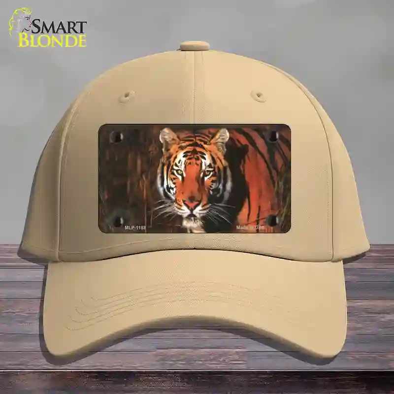 HAT22-MLP-1188 Tiger Novelty License Plate Hat, Cotton - Khaki