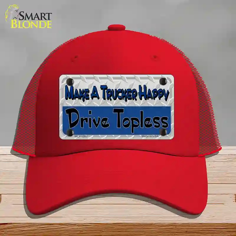 HAT17-MLP-1203 Make a Mesh Happy Novelty License Plate Hat, Mesh - Red