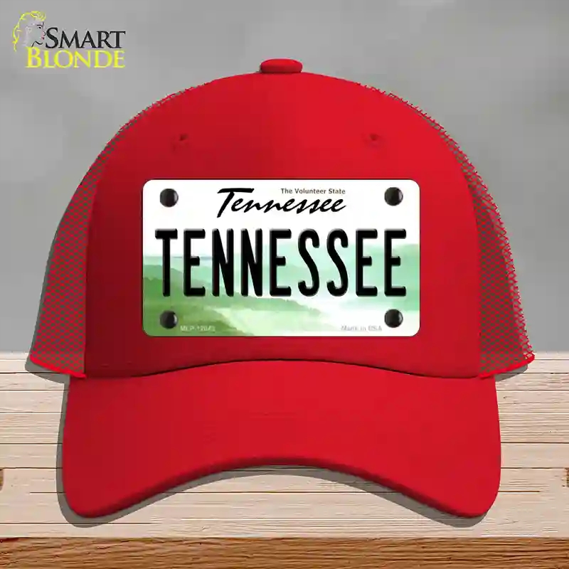 HAT17-MLP-12042 Tennessee Volunteer State Novelty License Plate Hat, Mesh - Red