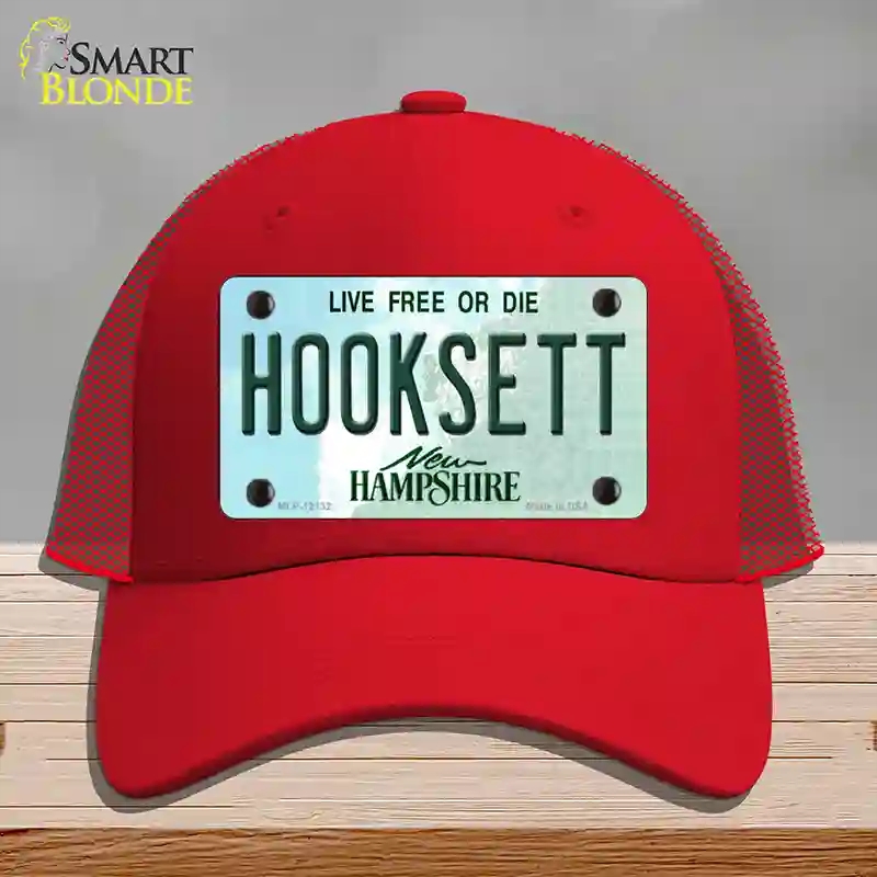 HAT17-MLP-12132 Hooksett   Hampshire Novelty License Plate Hat, Mesh - Red