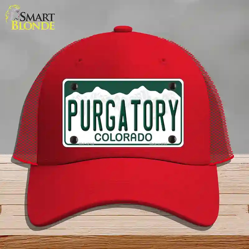 HAT17-MLP-12142 Purgatory Colorado Novelty License Plate Hat, Mesh - Red