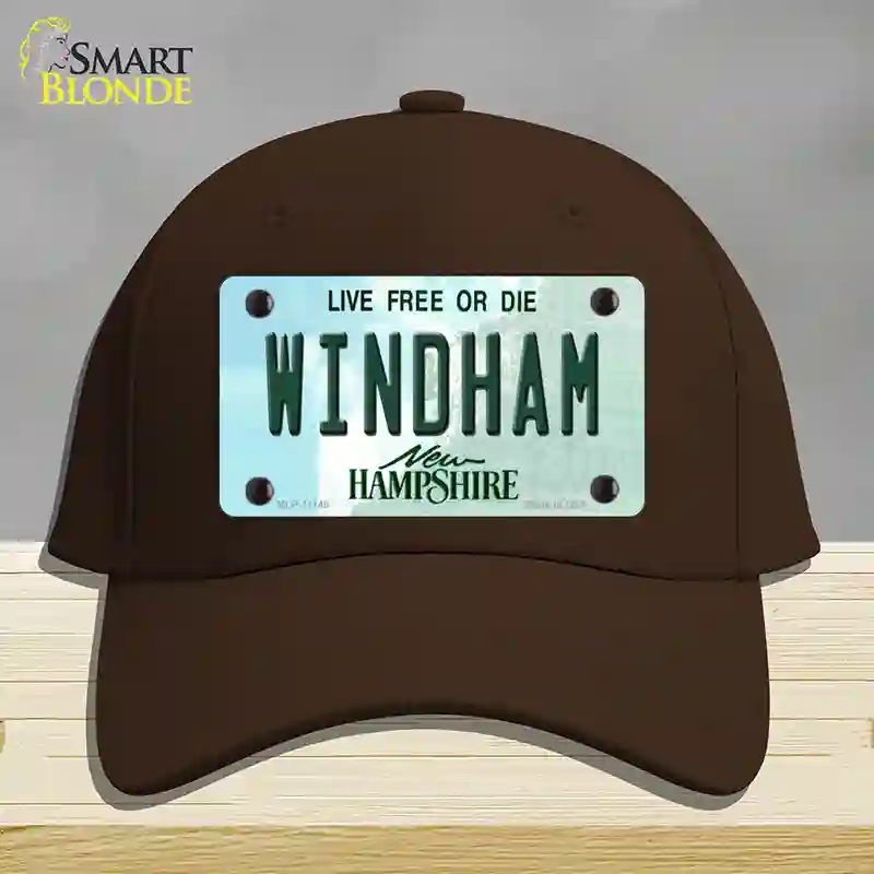 HAT24-MLP-11148 Windham   Hampshire State Novelty License Plate Hat, Cotton - Dark Brown