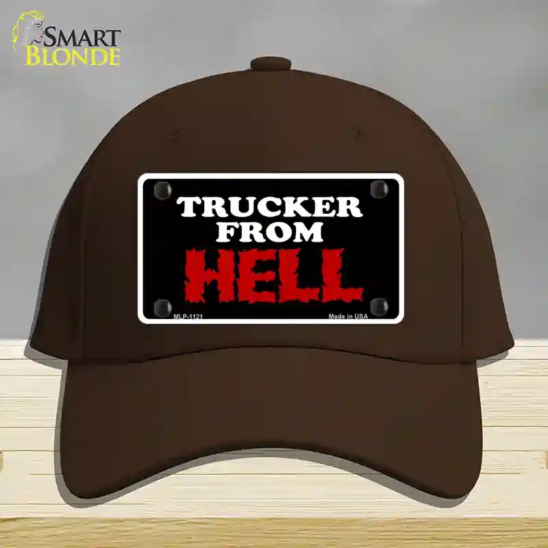 HAT24-MLP-1121 Mesh From Hell Novelty License Plate Hat, Cotton - Dark Brown