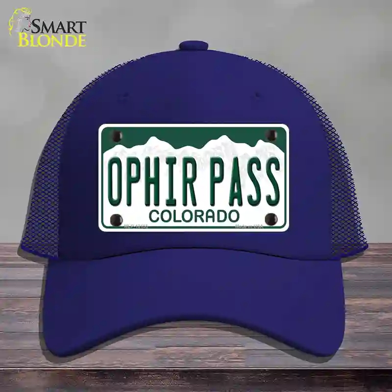 HAT18-MLP-12155 Ophir Pass Colorado Novelty License Plate Hat, Mesh - Royal Blue