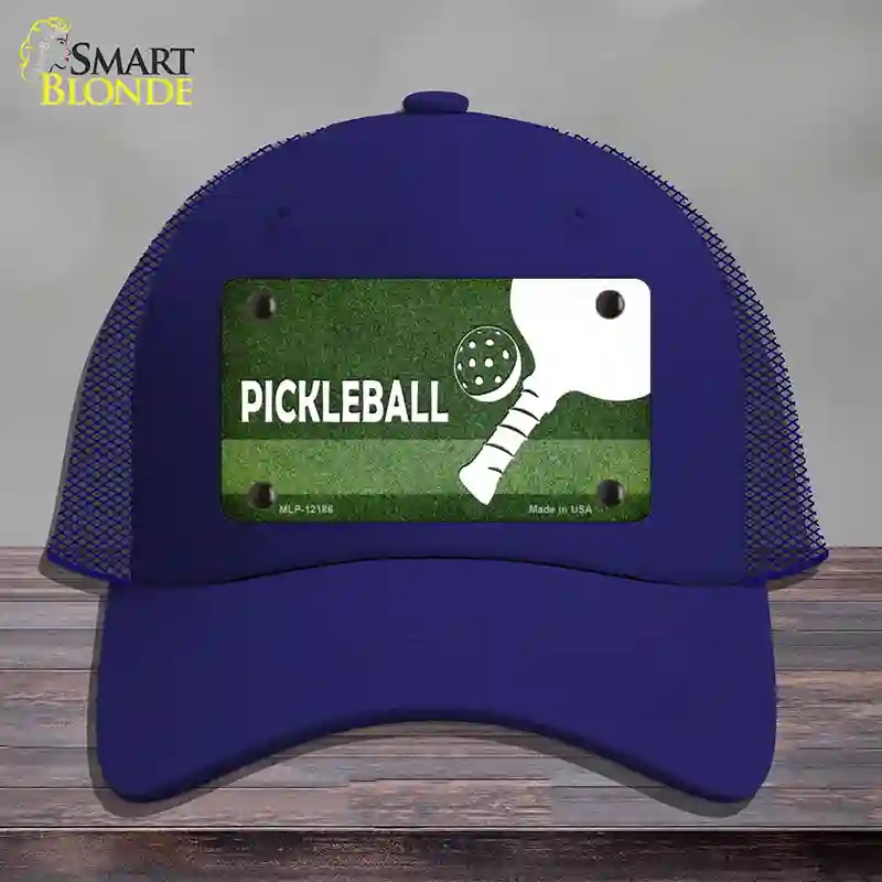 HAT18-MLP-12186 Pickleball Novelty License Plate Hat, Mesh - Royal Blue