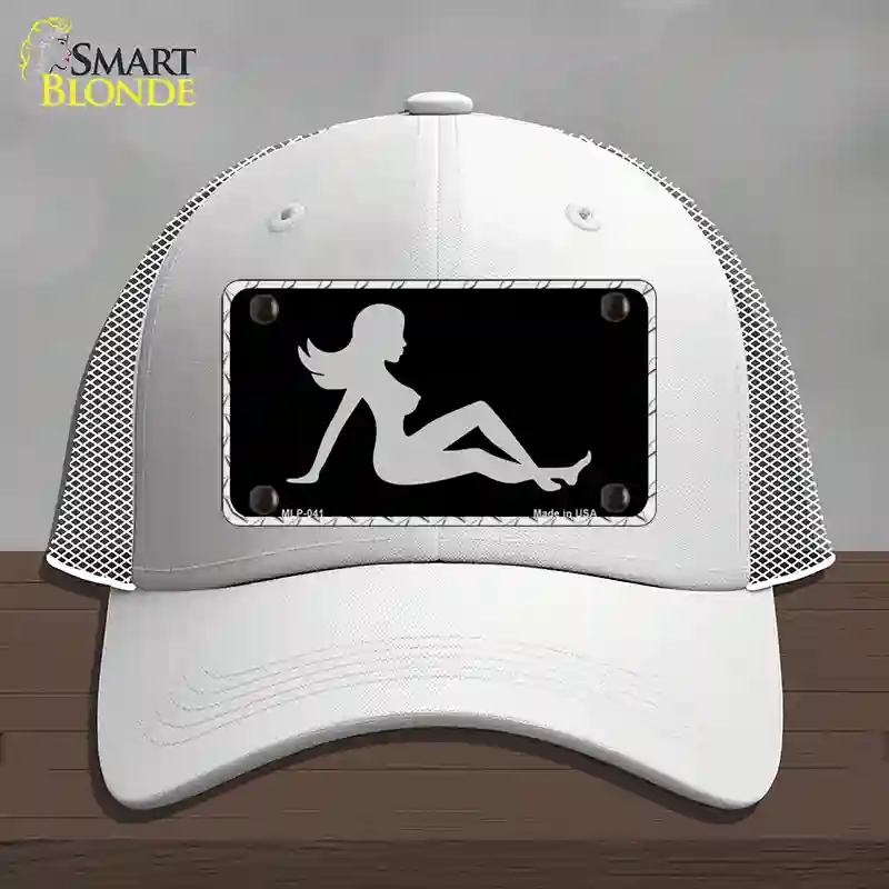 HAT19-MLP-041 Mud Flap Girl Silhouette Novelty License Plate Hat, Mesh - White