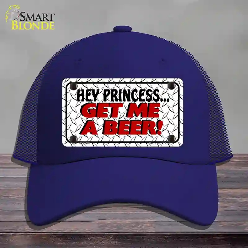 HAT18-MLP-031 Get Me a Beer Novelty License Plate Hat, Mesh - Royal Blue