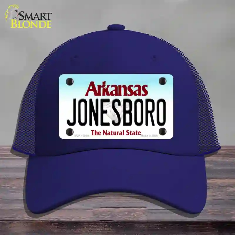 HAT18-MLP-10030 Jonesboro Arkansas Novelty License Plate Hat, Mesh - Royal Blue