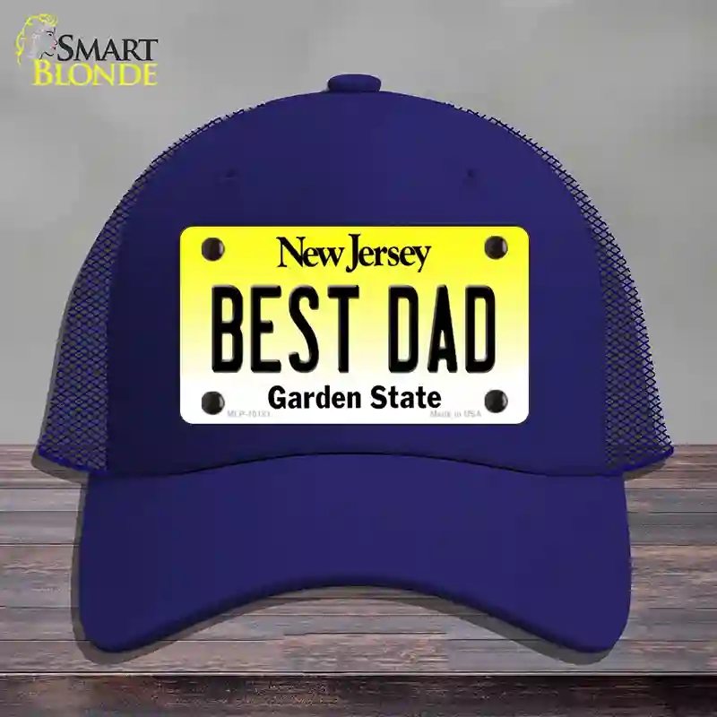 HAT18-MLP-10181 Best Dad   Jersey Novelty License Plate Hat, Mesh - Royal Blue