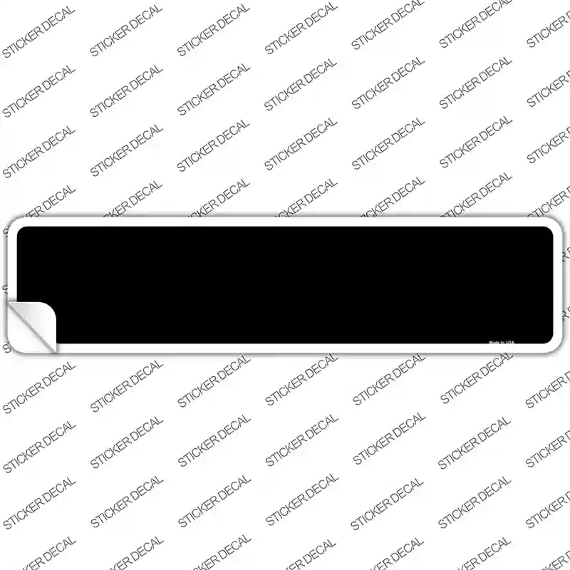 K-036s-S Black Solid Blank Novelty Narrow Sticker Decal, Small