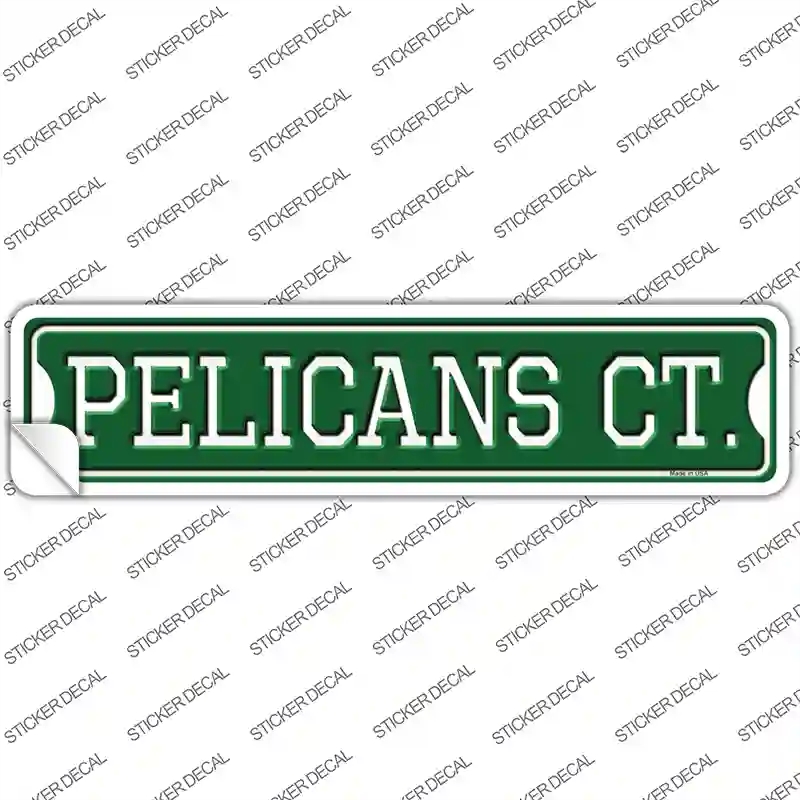 K-1008s-L Pelicans Ct Novelty Narrow Sticker Decal, Large