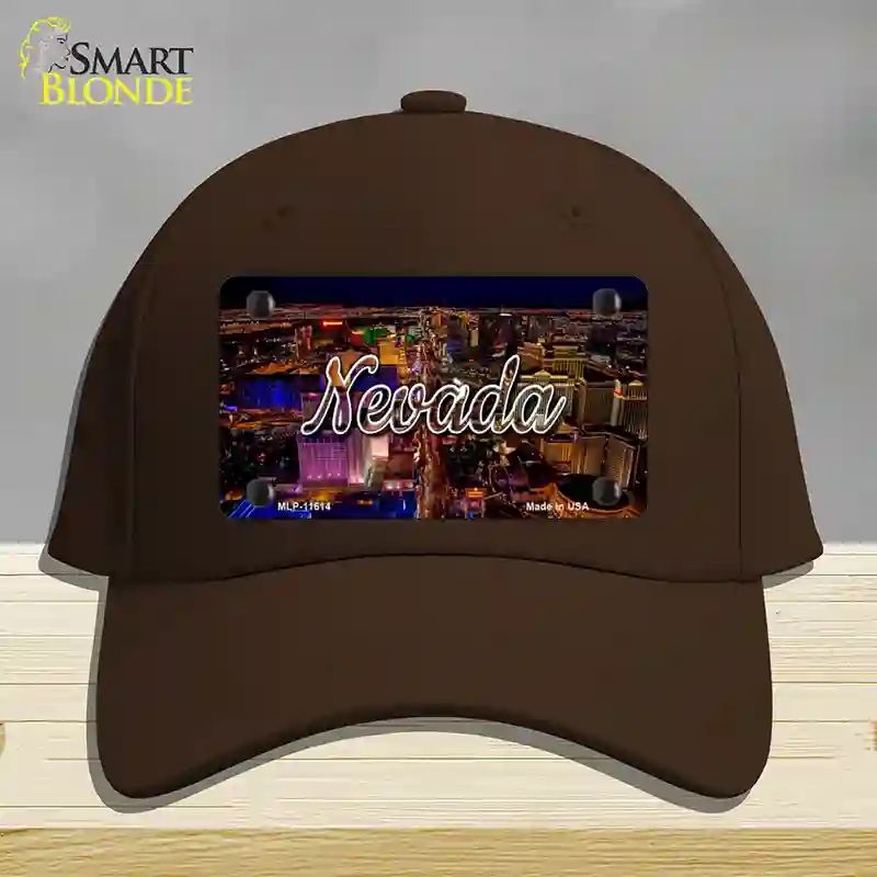 HAT24-MLP-11614 Nevada City Lights State Novelty License Plate Hat, Cotton - Dark Brown
