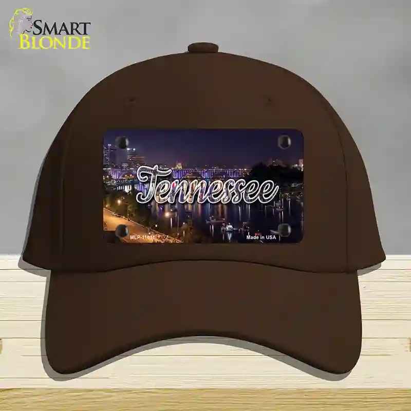 HAT24-MLP-11631 Tennessee Bridge Lights State Novelty License Plate Hat, Cotton - Dark Brown