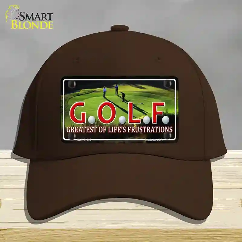 HAT24-MLP-11680 Golf Novelty License Plate Hat, Cotton - Dark Brown