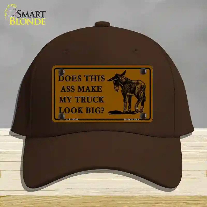 HAT24-MLP-11704 Does This Ass Novelty License Plate Hat, Cotton - Dark Brown