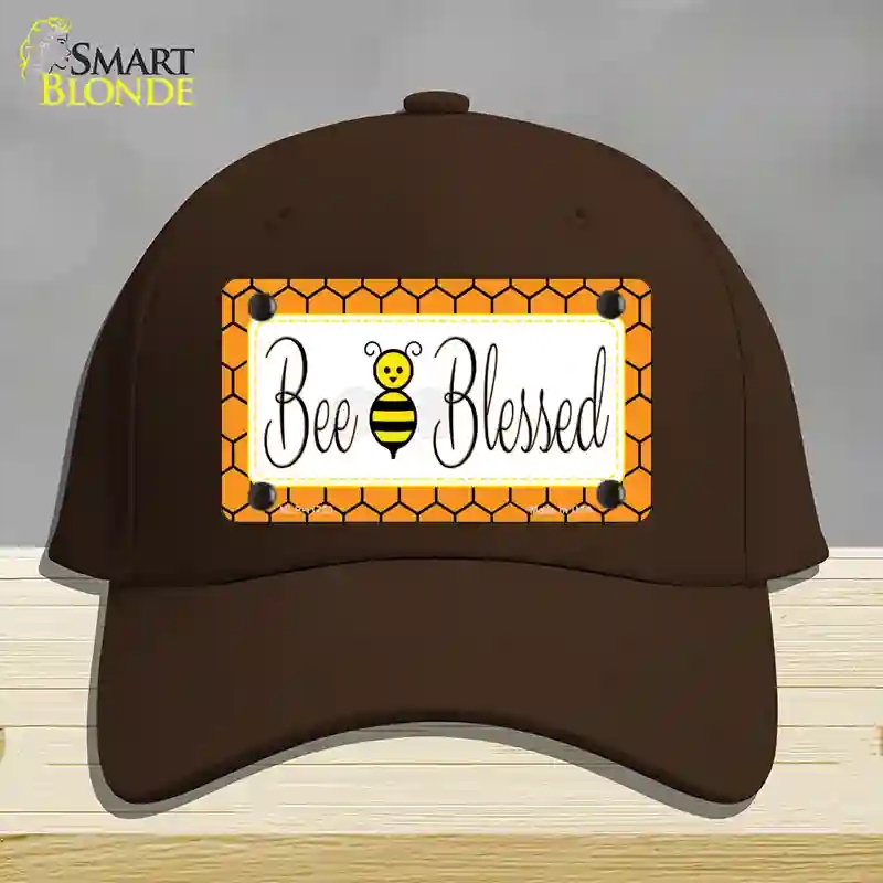 HAT24-MLP-11723 Bee Blessed Simple Novelty License Plate Hat, Cotton - Dark Brown