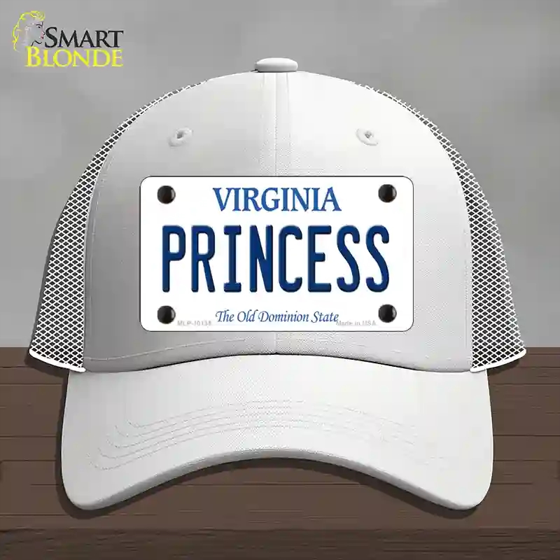 HAT19-MLP-10135 Princess Virginia Novelty License Plate Hat, Mesh - White