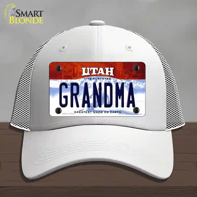 HAT19-MLP-10204 Grandma Utah Novelty License Plate Hat, Mesh - White