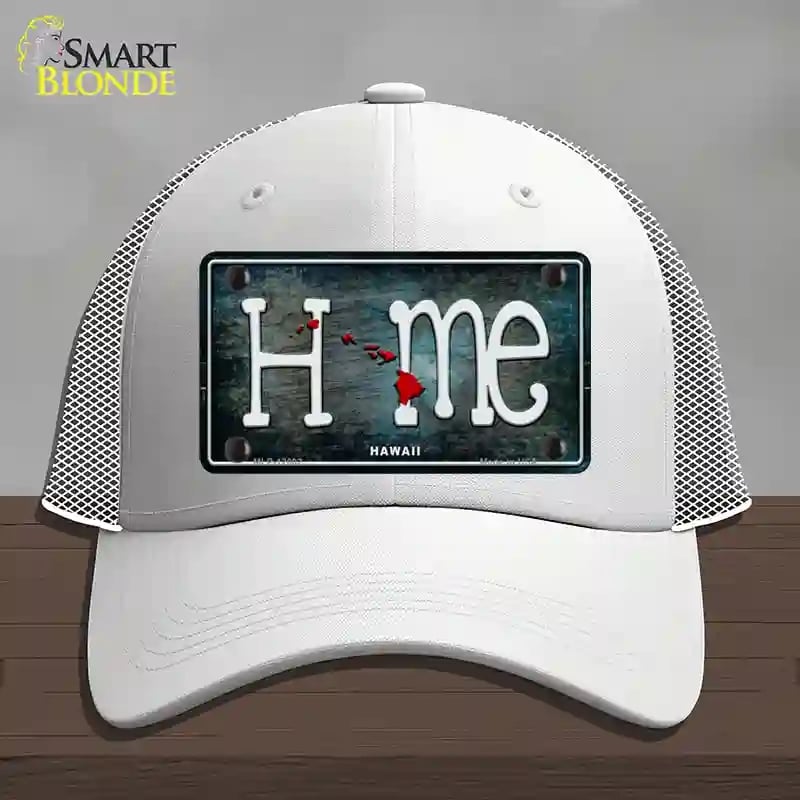 HAT19-MLP-12002 Hawaii Home State Outline Novelty License Plate Hat, Mesh - White