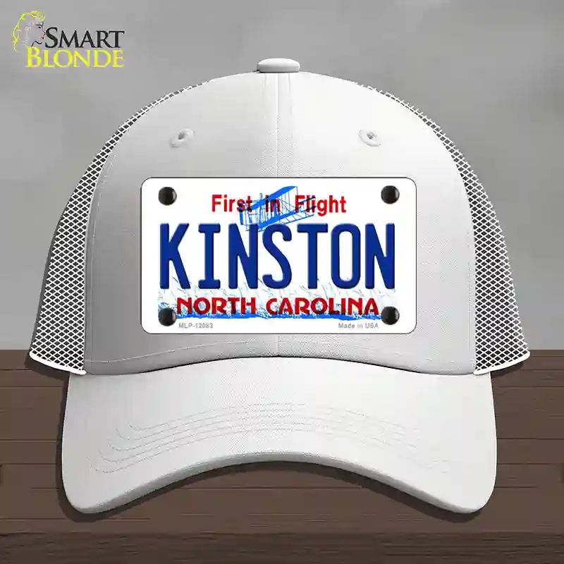 HAT19-MLP-12083 Kinston North Carolina State Novelty License Plate Hat, Mesh - White