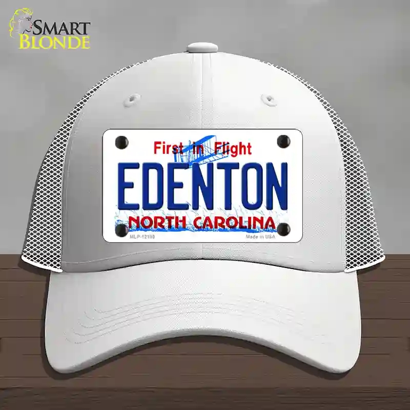 HAT19-MLP-12109 Edenton North Carolina State Novelty License Plate Hat, Mesh - White