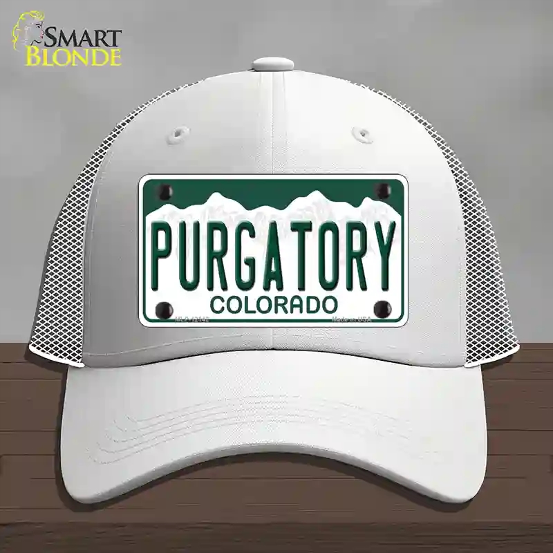 HAT19-MLP-12142 Purgatory Colorado Novelty License Plate Hat, Mesh - White