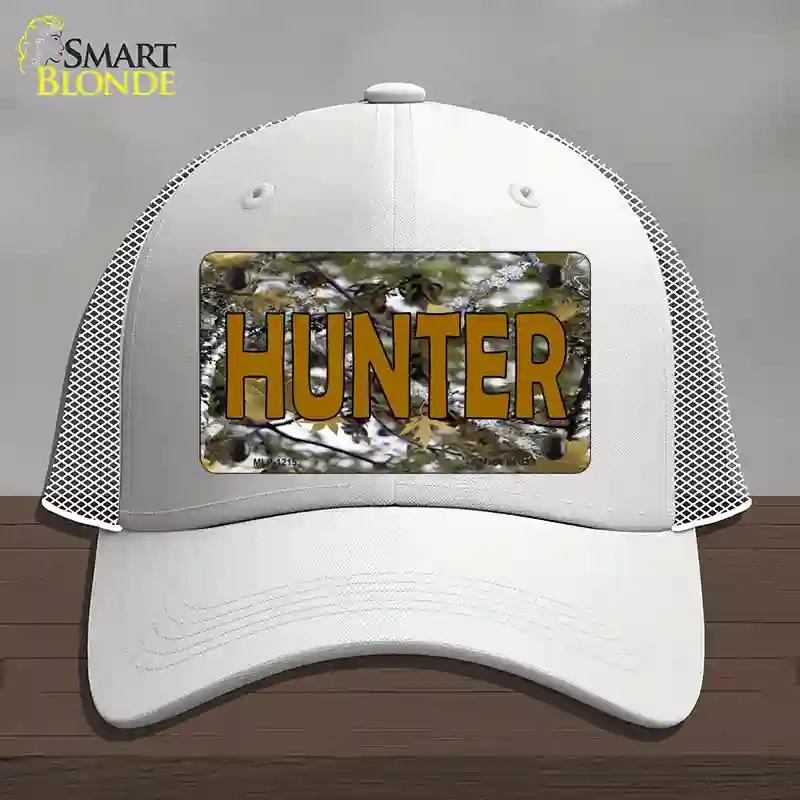 HAT19-MLP-1215 Hunter Camouflage Novelty License Plate Hat, Mesh - White