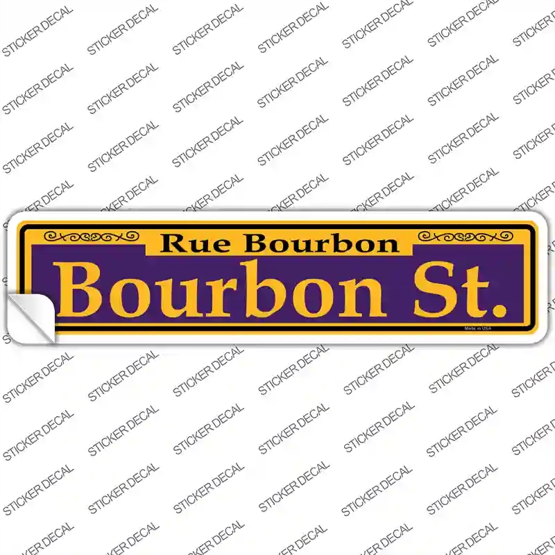 K-1162s-S Bourbon St. Purple Novelty Narrow Sticker Decal, Small