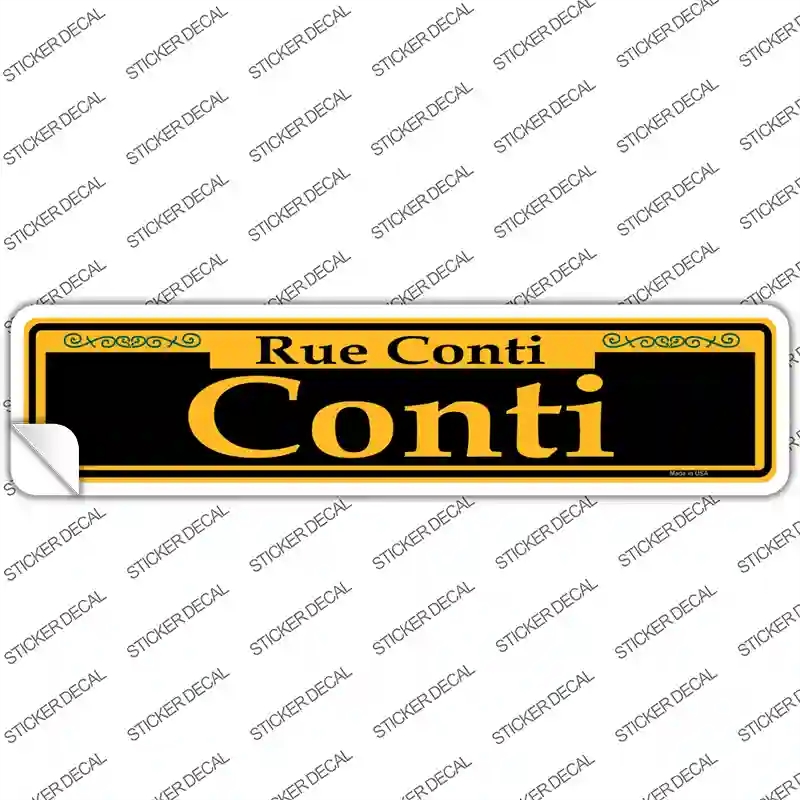 K-1184s-S Conti Yellow Novelty Narrow Sticker Decal, Small
