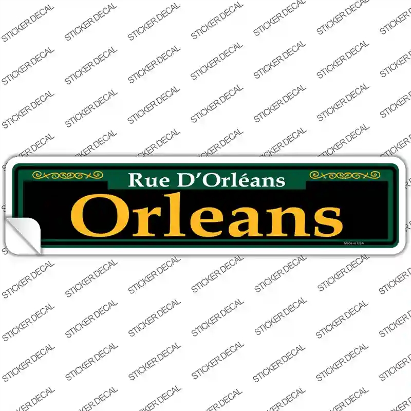 K-1205s-L Orleans Green Novelty Narrow Sticker Decal, Large